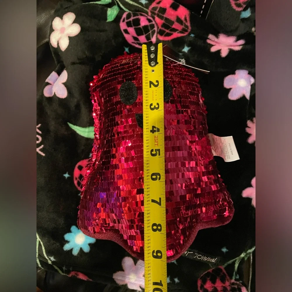 CHRISTIAN SIRIANO NWT Halloween Hot Pink Sequin Plush Weighted Ghost 👻💖🪩
